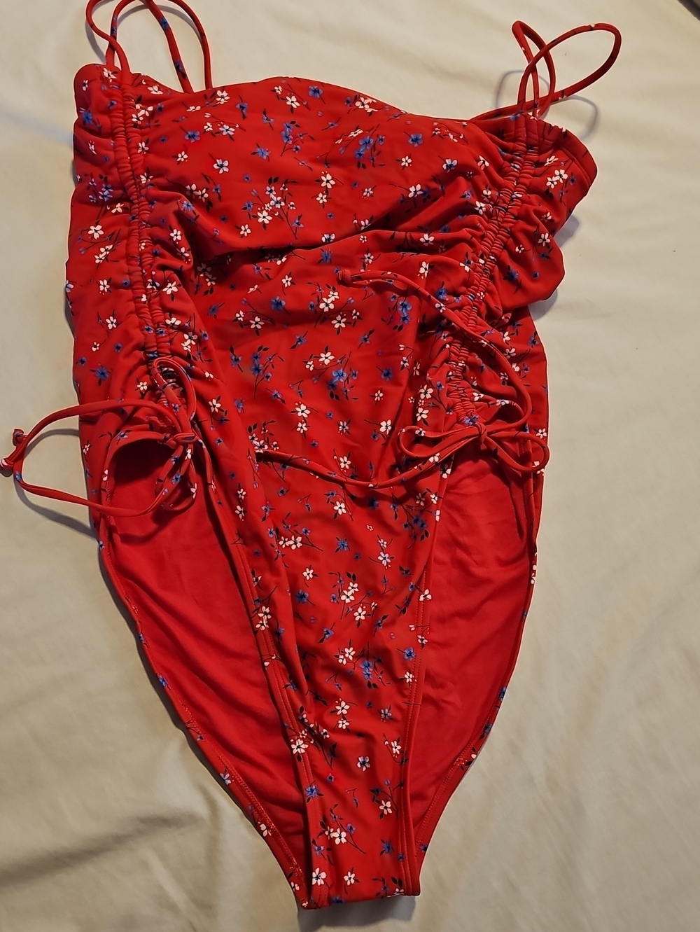 Wild Fable Red Floral One-Piece Swimsuit